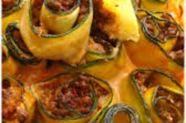 Cannelonis de courgette au boeuf et à la tomate