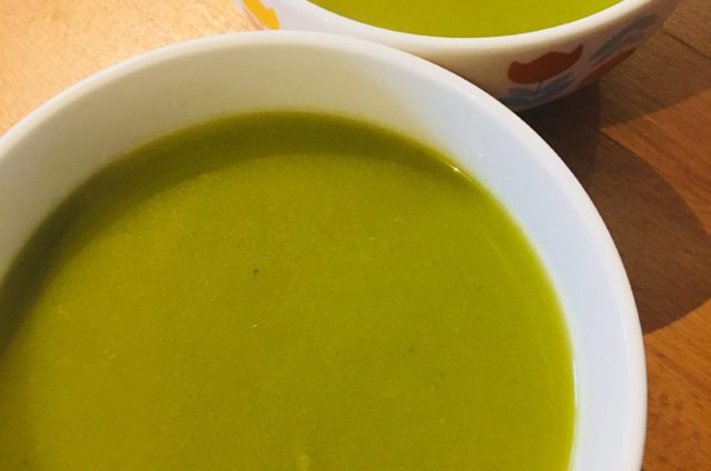 Velouté de cosses de petits pois