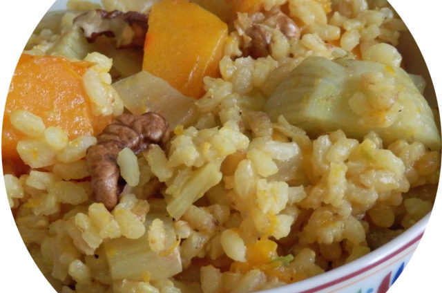 Casserole de riz fenouil & potimarron